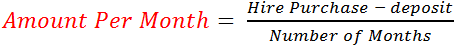 Calculating Hire Purchase