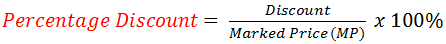 Calculating Percentage Discount